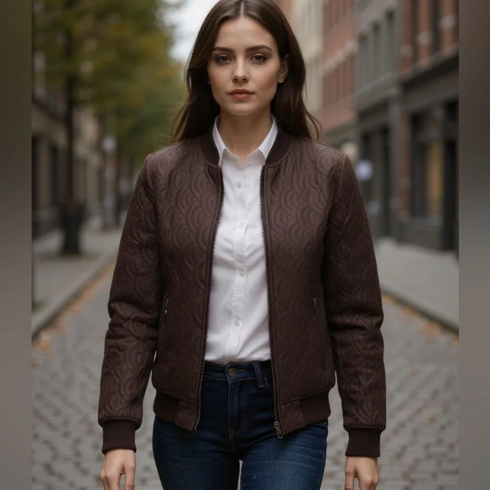 Laura Ashley chocolate brown quilted zip up jacket , Brand New with tags! - Picture 1 of 7